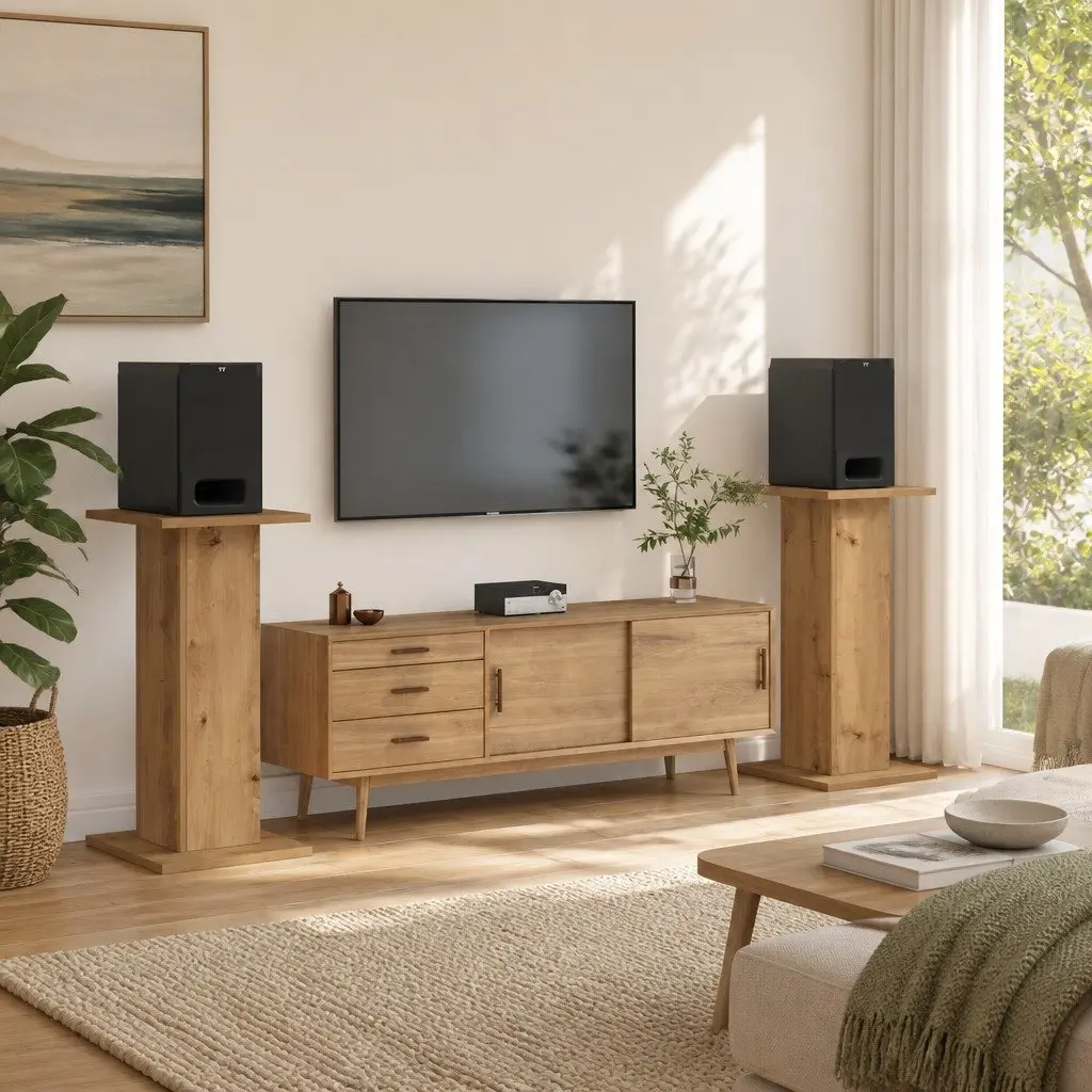 Speaker Stands Engineered Wood Brown 30x30x60 cm 2 Piece