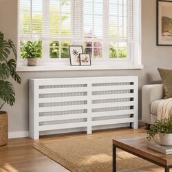 Friendly White Radiator Cover 175x20x82 cm for Your Home