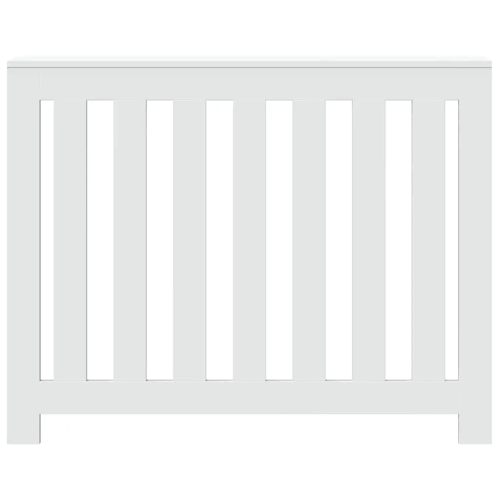 Radiator Cover White 104x20x82cm Slatted Cabinet Heater Shelf Living Room