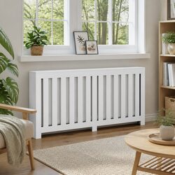 Chic White Radiator Cover 175x20x82cm for Every Home