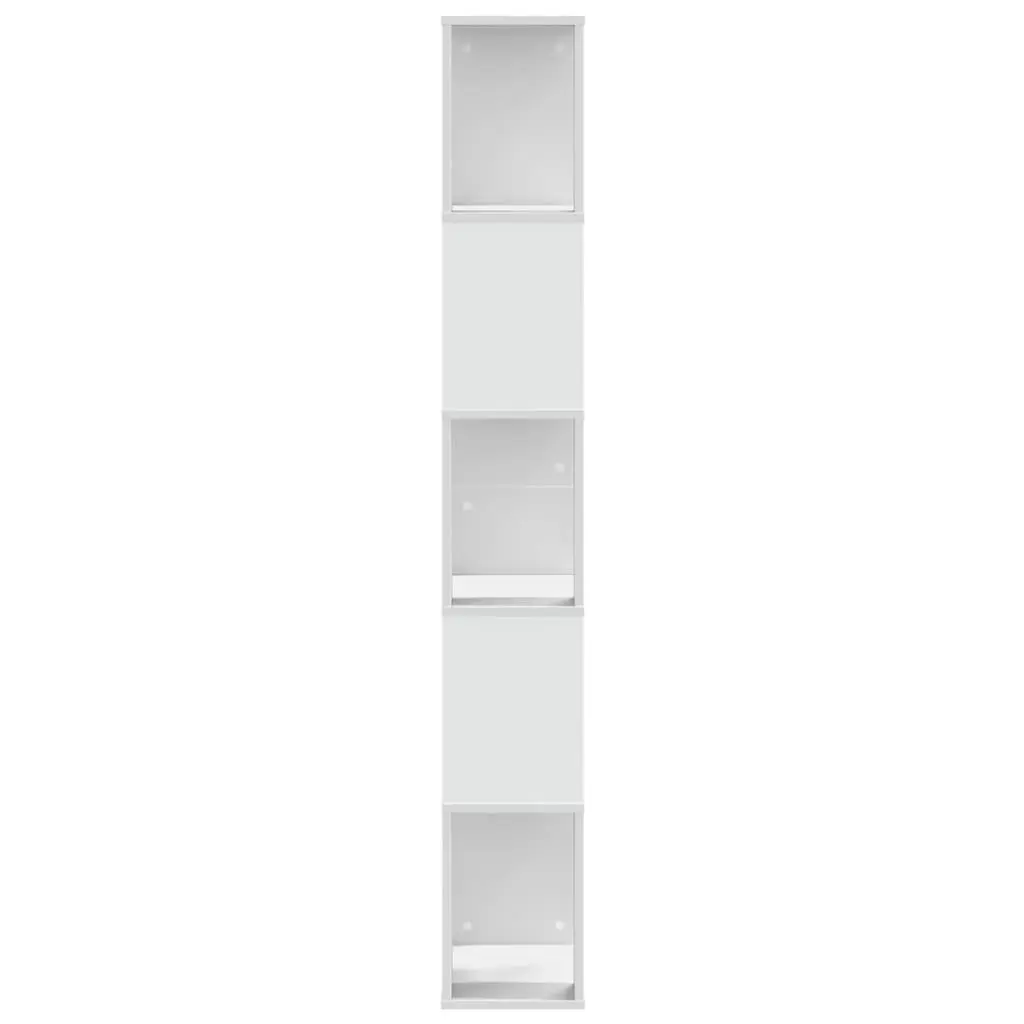 Bookcase 5-Tier White Engineered Wood Storage Shelving Unit 45x23.5x162.5cm