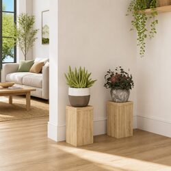 Enhance Your Home with Our Sonoma Oak Plant Stands (2 pcs)