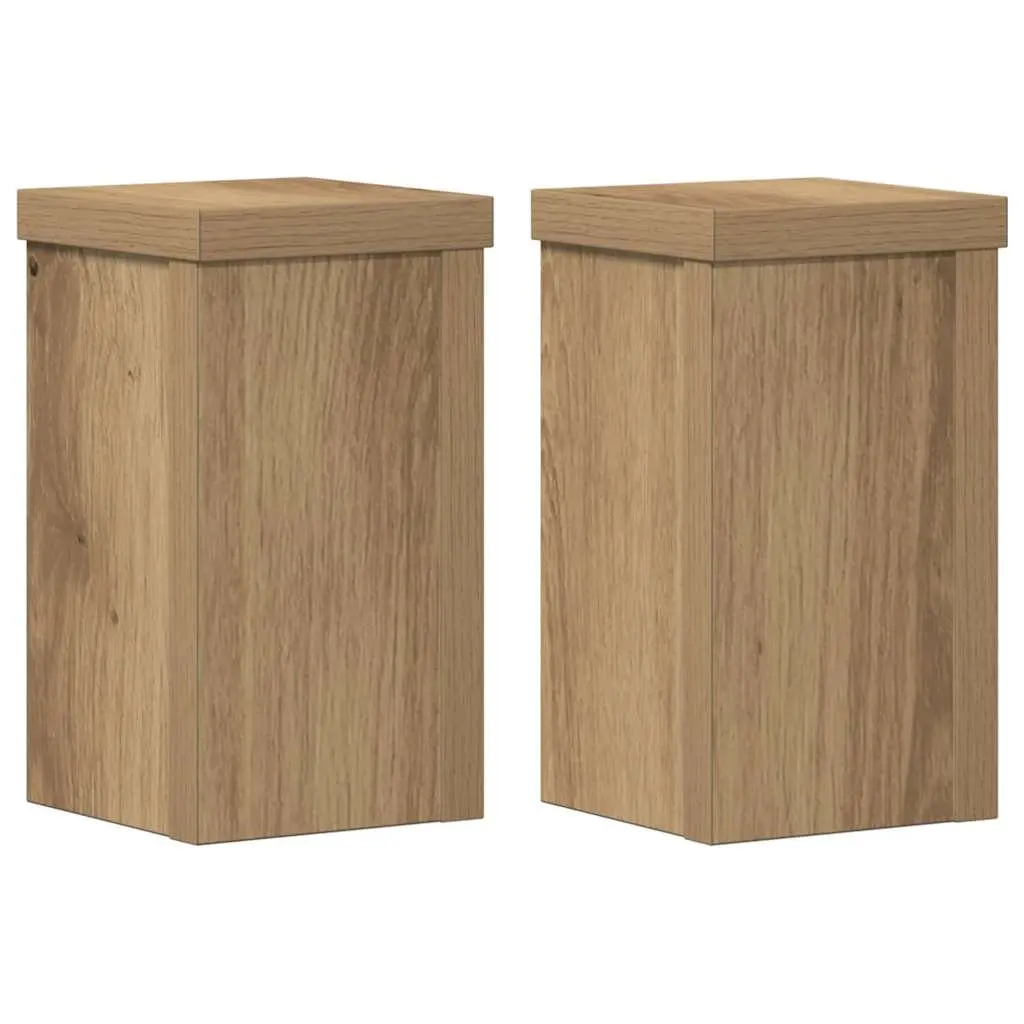 Plant Stands Engineered Wood Brown 10x10x18 cm 2 Piece