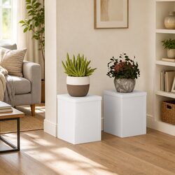 Display Your Plants with Friendly White Stands, 2 pcs