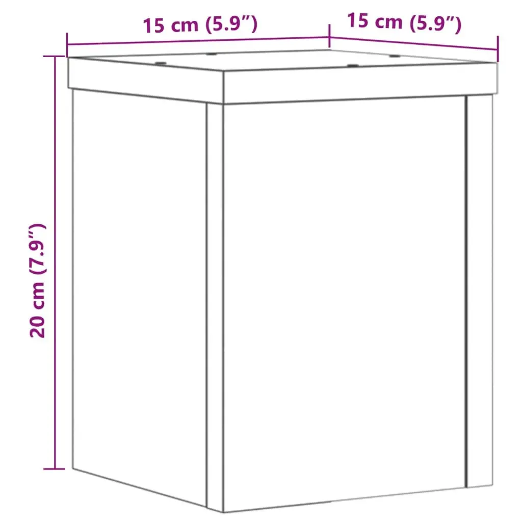 Plant Stands White 15x15x20 cm Engineered Wood 2 pcs