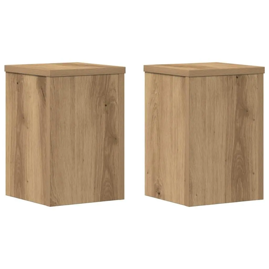 Plant Stands Brown 20x20x30 cm Engineered Wood 2 Piece Flower Pot Display