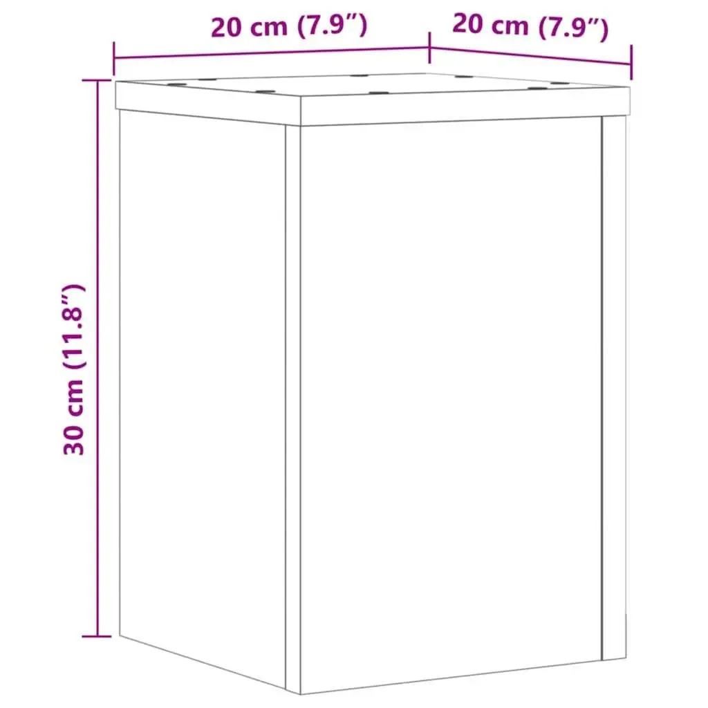 Plant Stands Brown 20x20x30 cm Engineered Wood 2 Piece Flower Pot Display