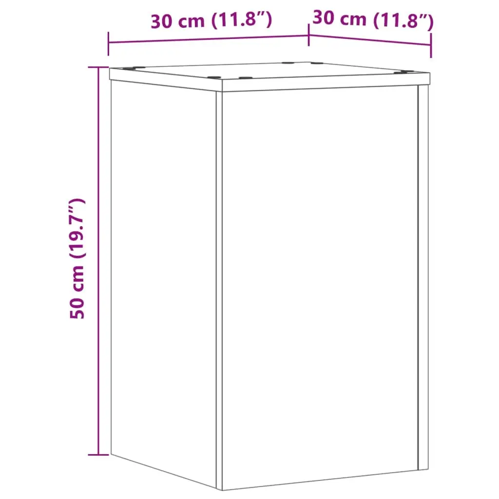 Plant Stands White 30x30x50 cm 2 pcs Engineered Wood Flower Pot Display Stands Garden Indoor