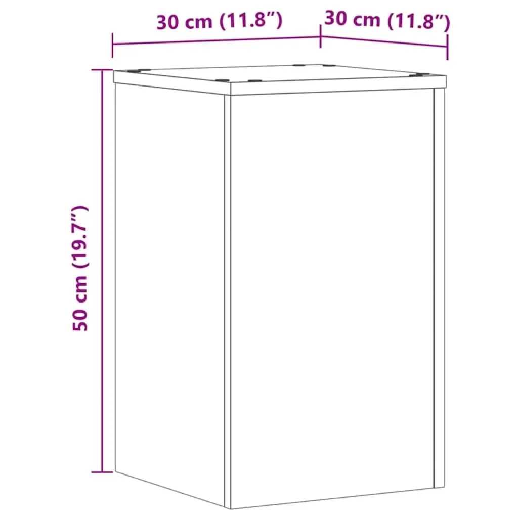Plant Stands Engineered Wood Brown 30x30x50 cm 2 pcs Flower Display Holder