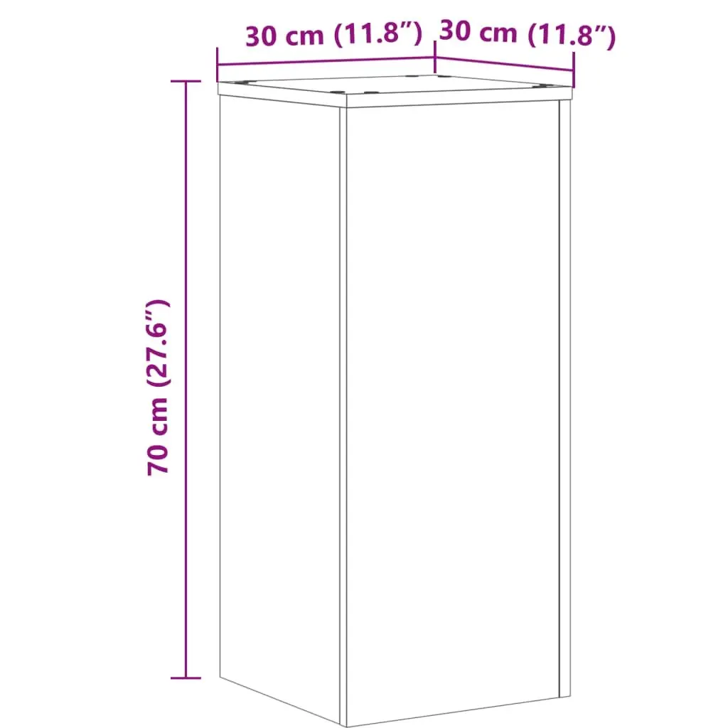 Plant Stands Engineered Wood Brown 30x30x70 cm 2 Piece Flower Display Holder