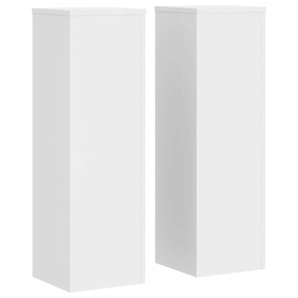 Plant Stands Engineered Wood White 25x25x80 cm 2 Piece