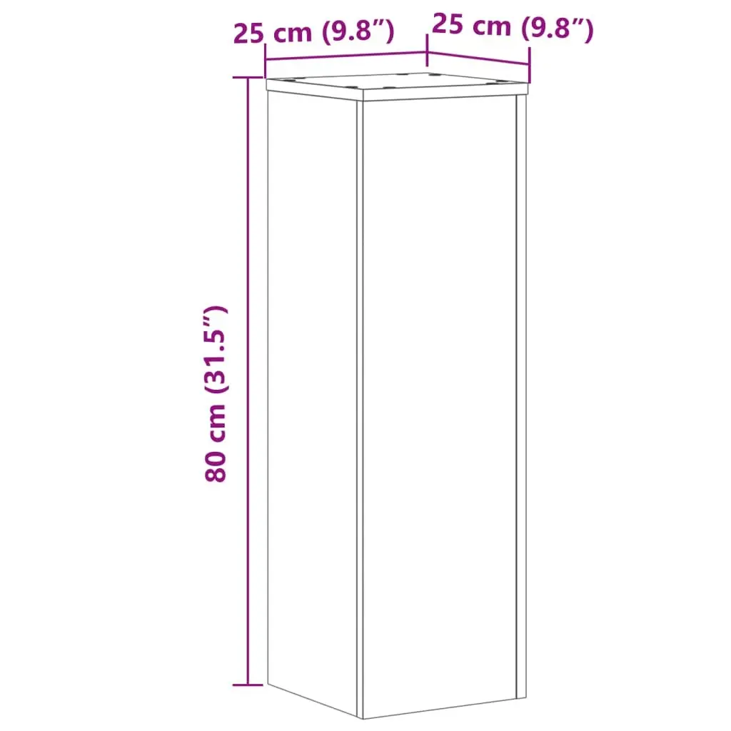 Plant Stands Engineered Wood White 25x25x80 cm 2 Piece