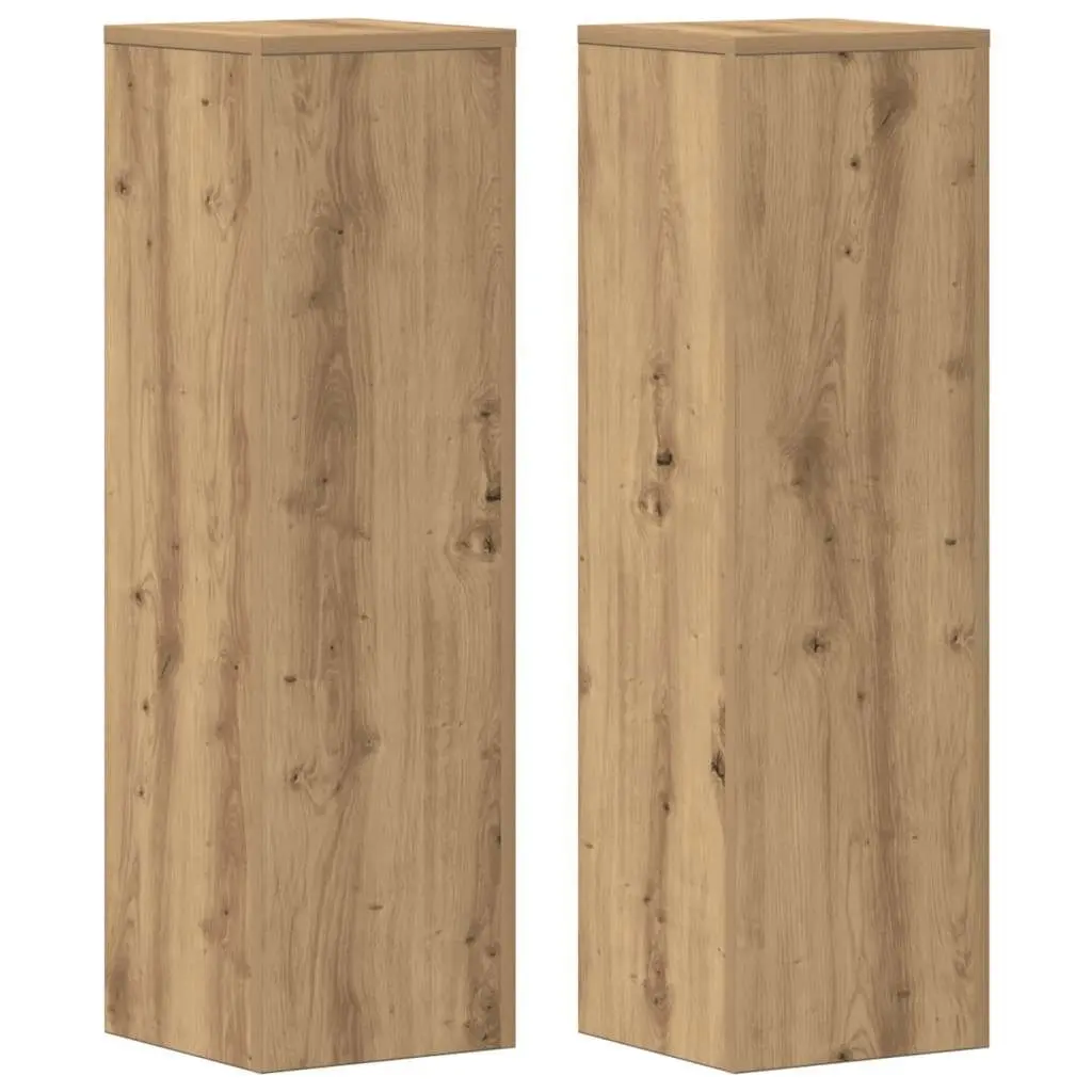 Plant Stands Brown 25x25x80 cm Engineered Wood Flower Display Stand 2 pcs