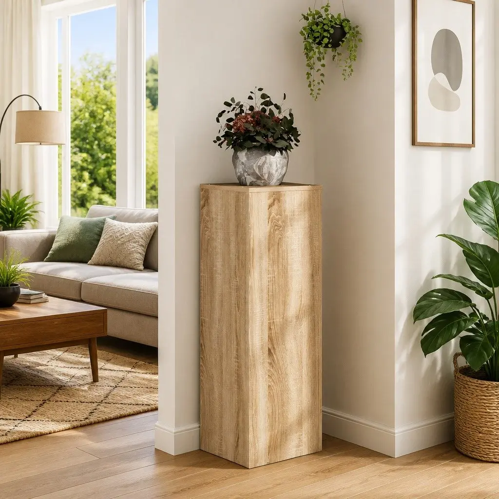 Plant Stand Engineered Wood Brown 33x33x100cm