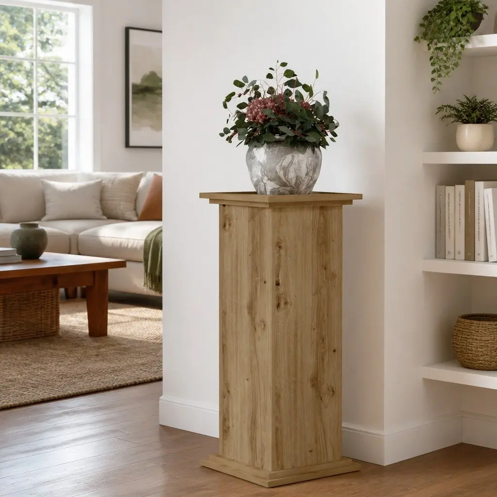 Plant Stand Engineered Wood Brown 33x33x80cm Tall Indoor Display Flower Pot