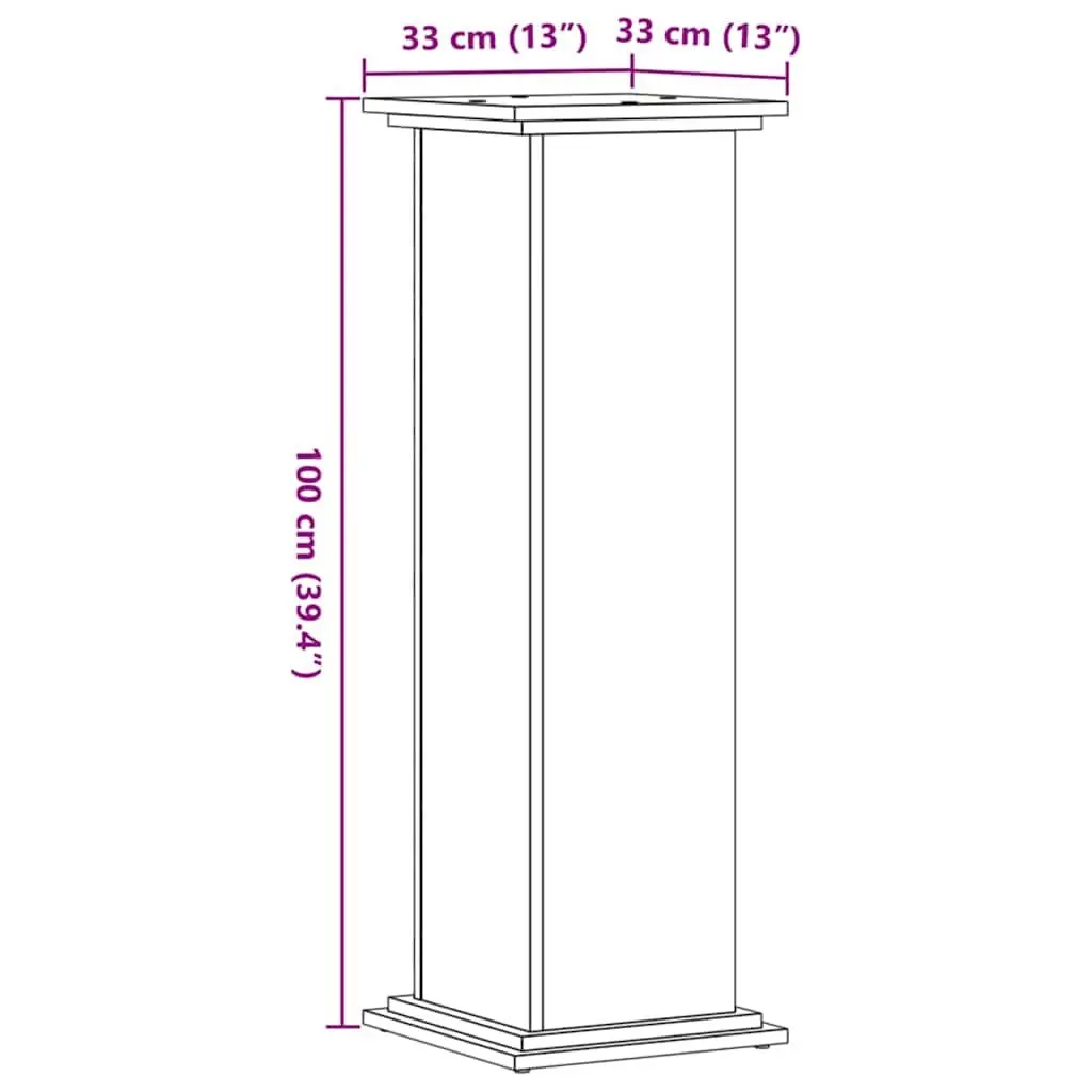 Plant Stand Engineered Wood Brown 33x33x100cm Indoor Outdoor