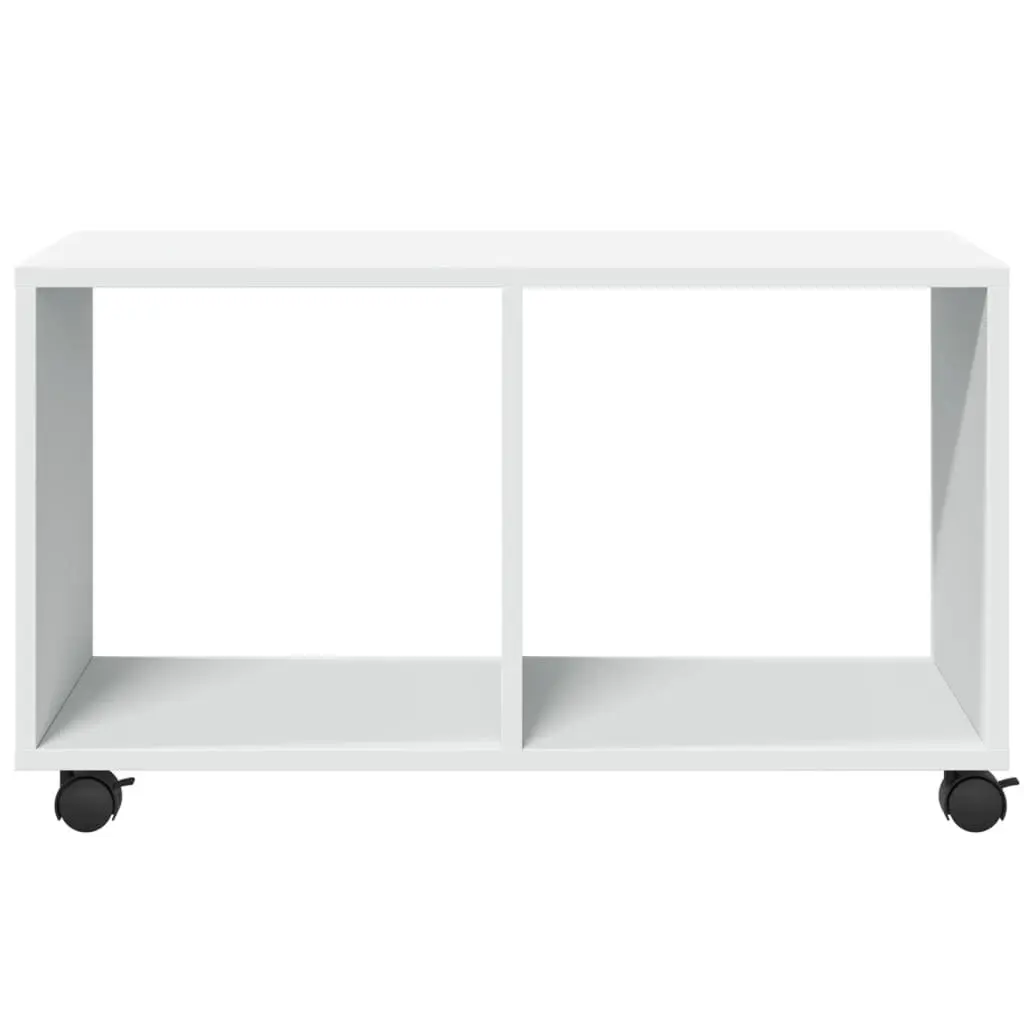 Rolling Cabinet White Open Storage Unit with Swivel Wheels 72 x 33 x 42.5 cm