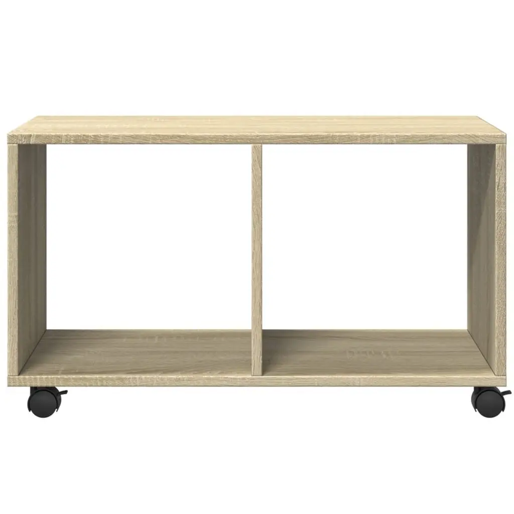 Rolling Cabinet Engineered Wood Brown Storage Furniture with Swivel Wheels 72L x 33W x 42.5H cm