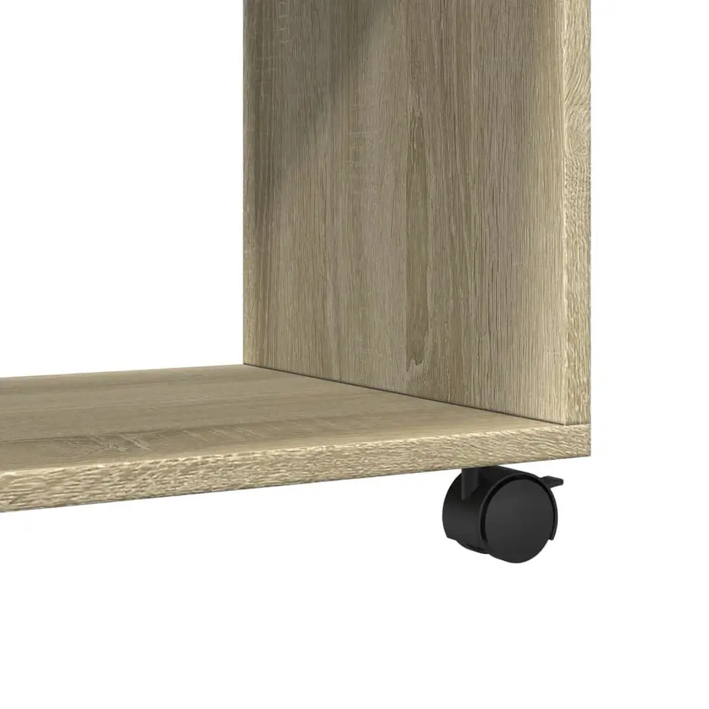 Rolling Cabinet Engineered Wood Brown Storage Furniture with Swivel Wheels 72L x 33W x 42.5H cm