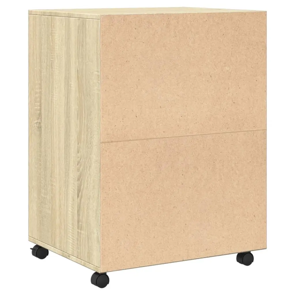 Rolling Cabinet with Shelves and Doors Brown 60x48x81cm