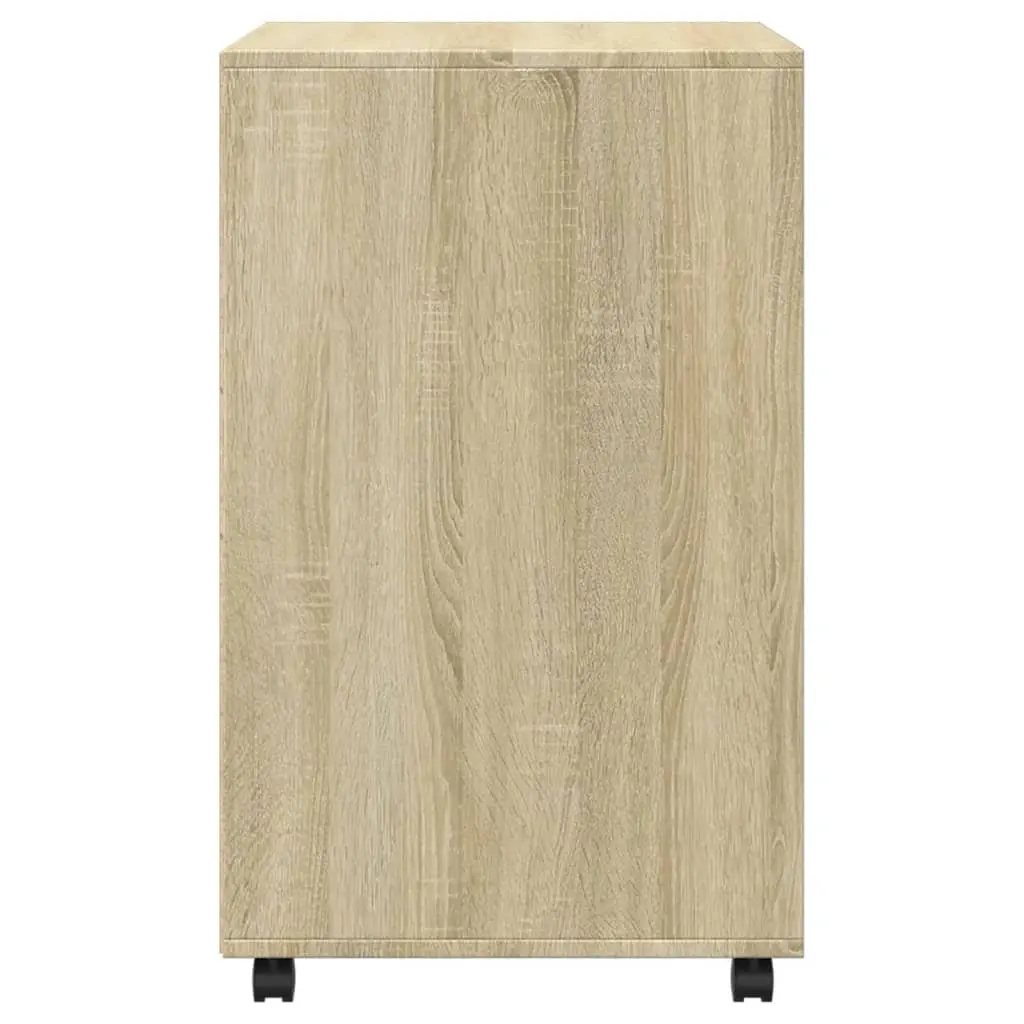 Rolling Cabinet with Shelves and Doors Brown 60x48x81cm