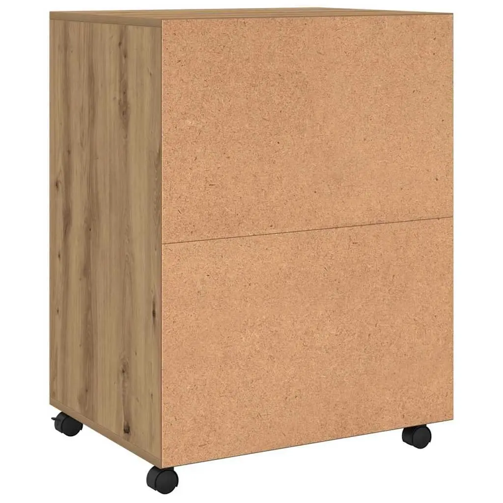Rolling Cabinet with Shelves and Doors Brown 60x48x81cm