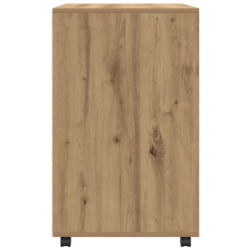 Rolling Cabinet with Shelves and Doors Brown 60x48x81cm