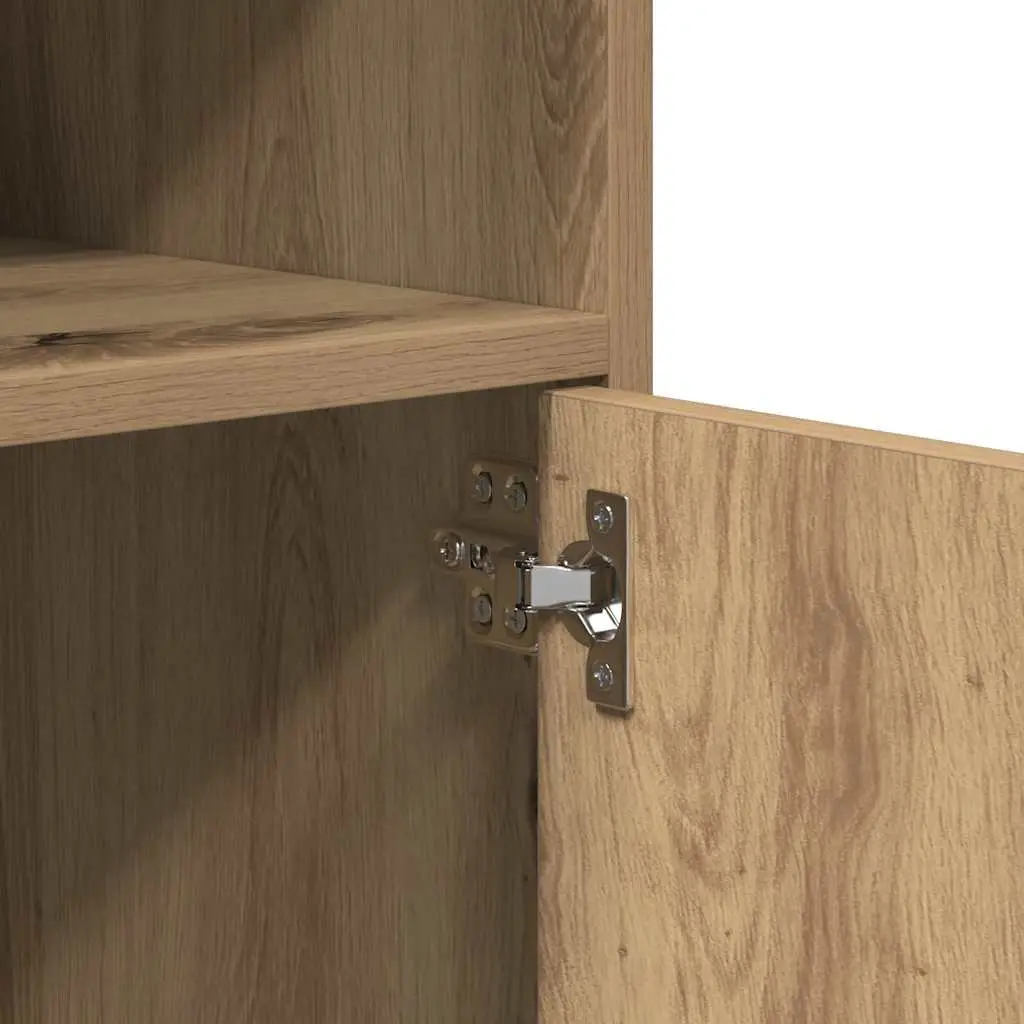 Rolling Cabinet with Shelves and Doors Brown 60x48x81cm