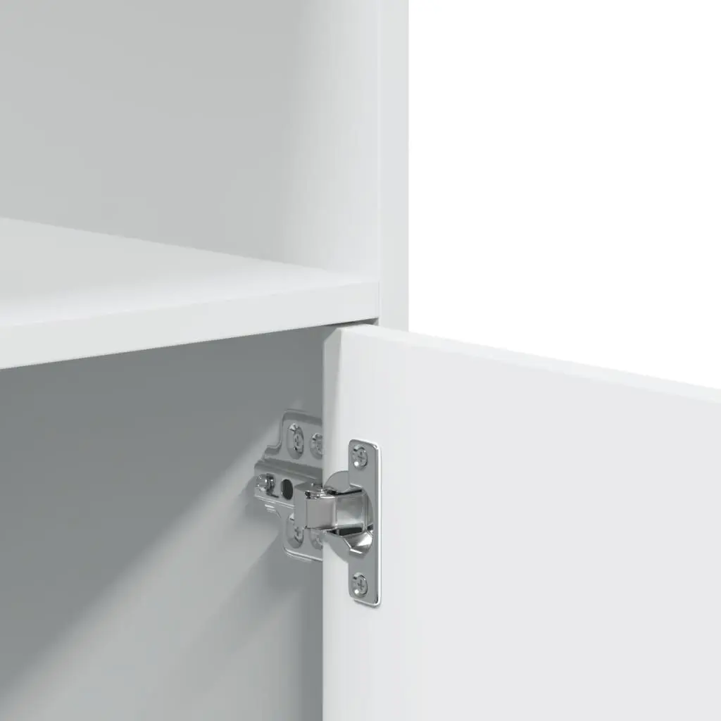 Rolling Cabinet White Storage Furniture with Wheels 55L x 40W x 91H cm