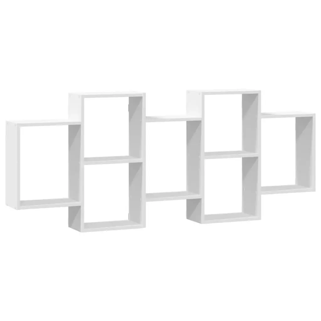 Wall Shelf White Floating Display Storage Organiser 159x18x65 cm Engineered Wood