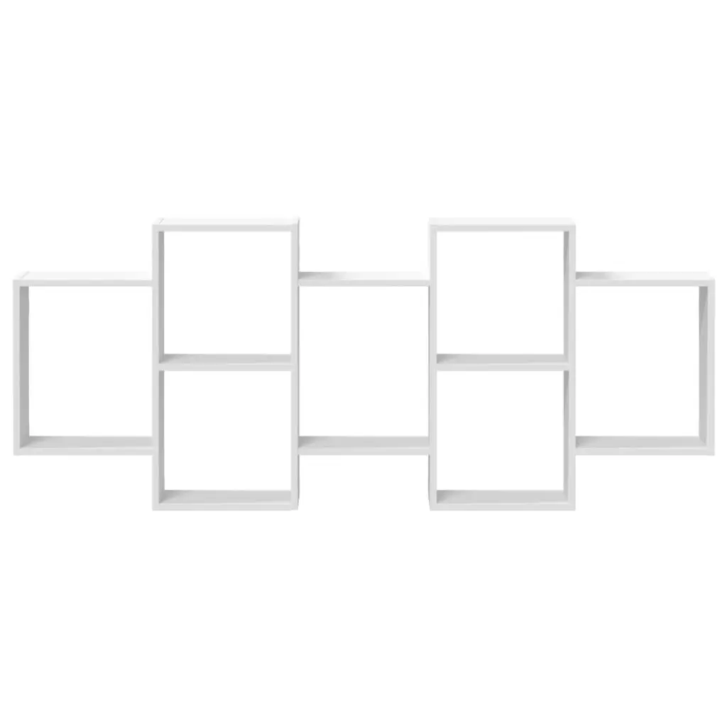 Wall Shelf White Floating Display Storage Organiser 159x18x65 cm Engineered Wood