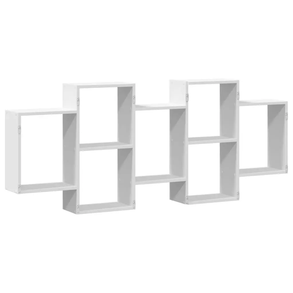 Wall Shelf White Floating Display Storage Organiser 159x18x65 cm Engineered Wood