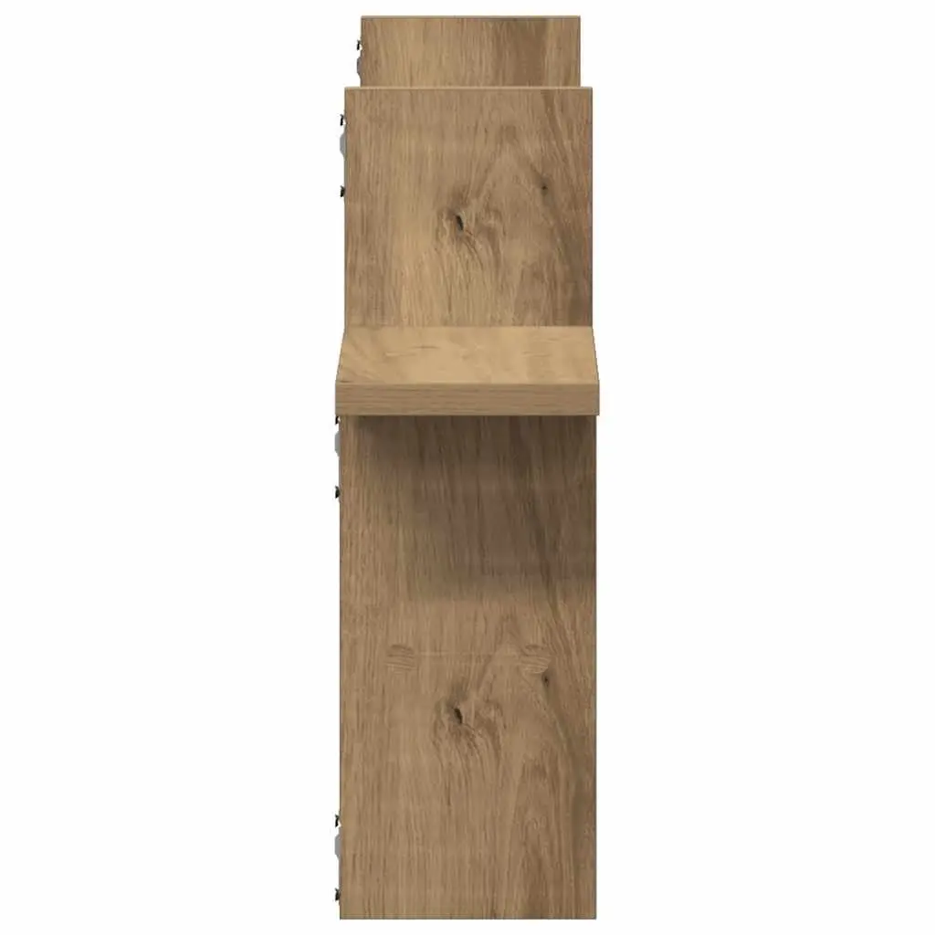 Wall Shelves Brown Floating Storage Organiser 38x12x38 cm 2 Piece