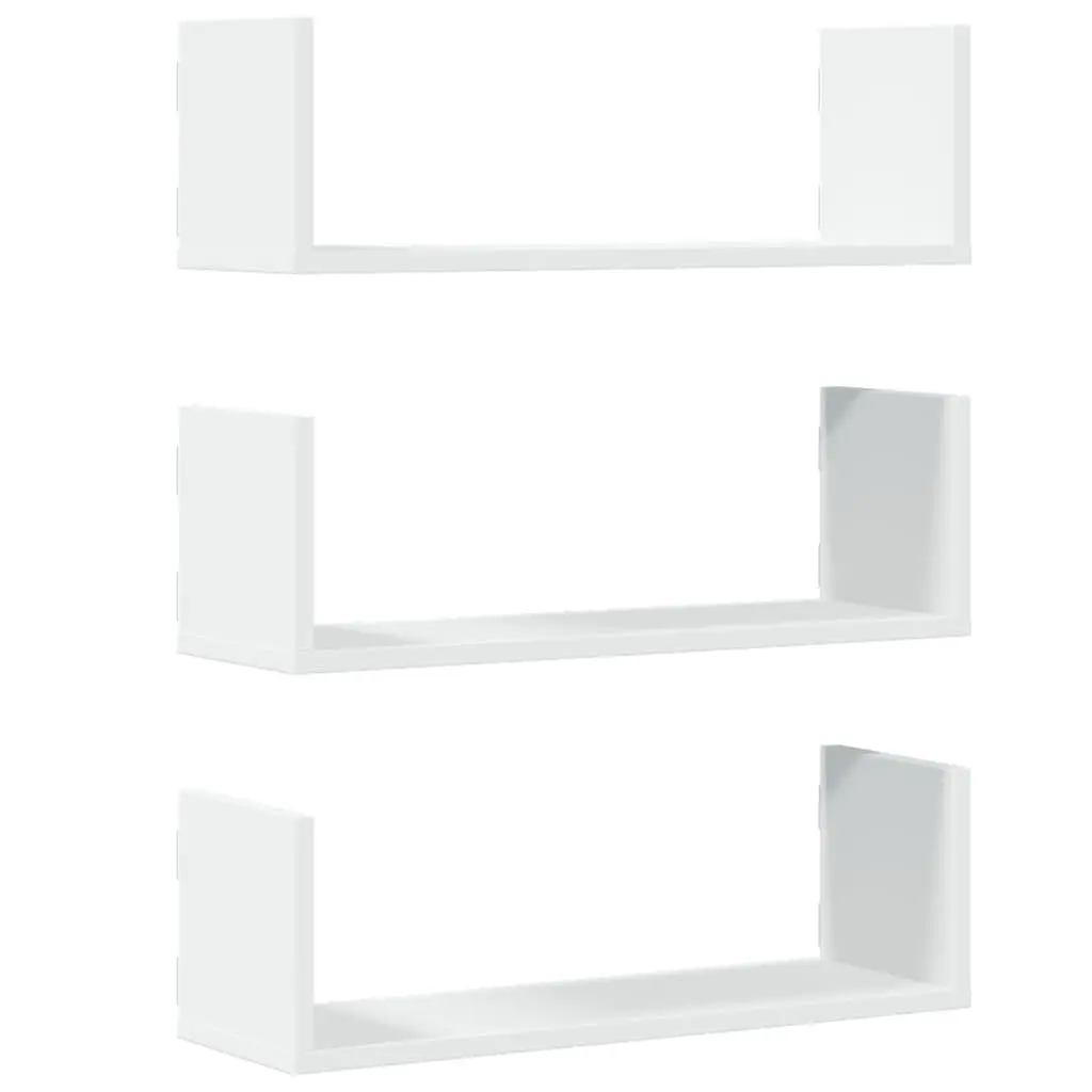 Wall Shelves Floating Storage White 58x18x18 cm Engineered Wood Set of 3
