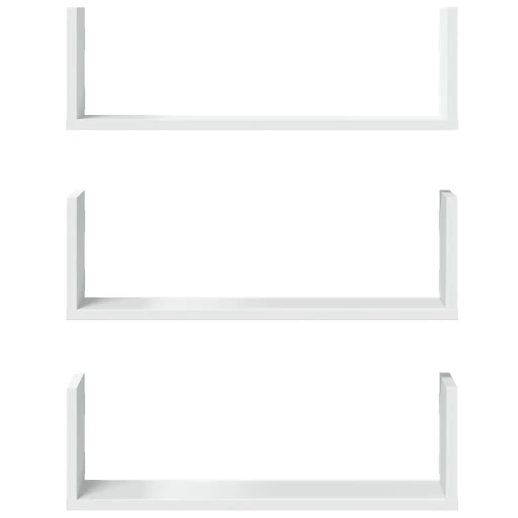 Wall Shelves Floating Storage White 58x18x18 cm Engineered Wood Set of 3