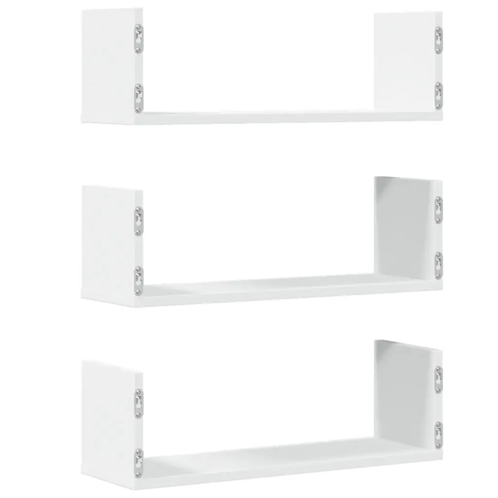 Wall Shelves Floating Storage White 58x18x18 cm Engineered Wood Set of 3