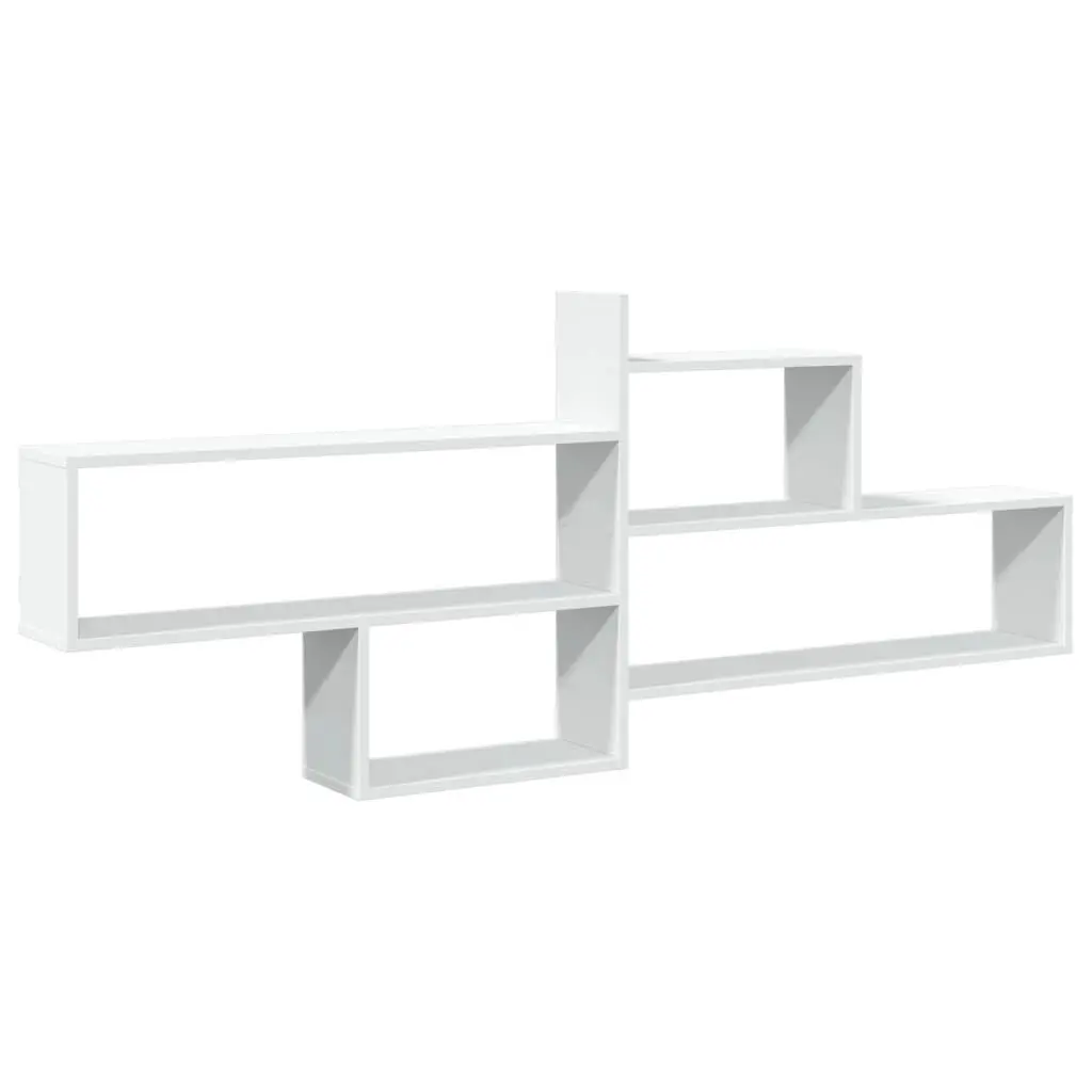 Wall Shelf White Floating Display Storage Organizer Engineered Wood