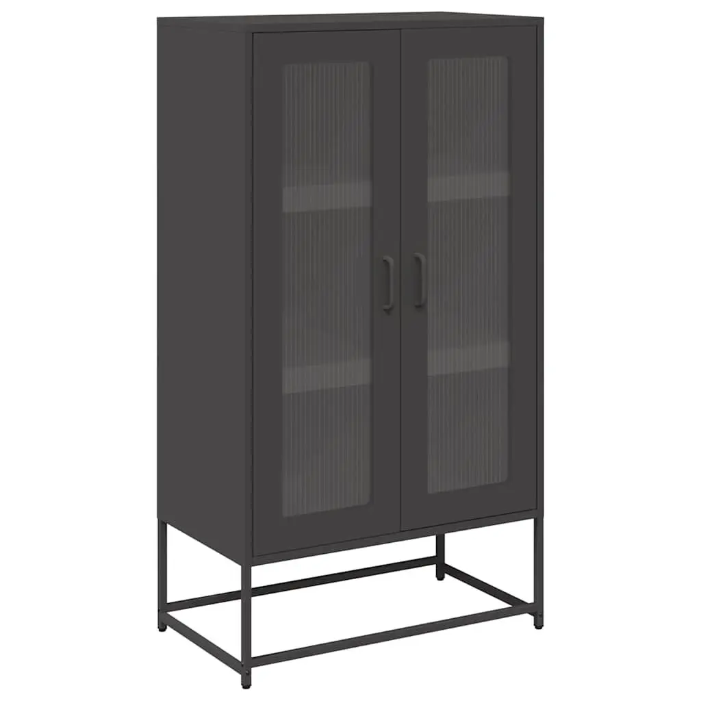 Highboard Storage Cabinet Black Sideboard Buffet Dining Room Furniture Steel