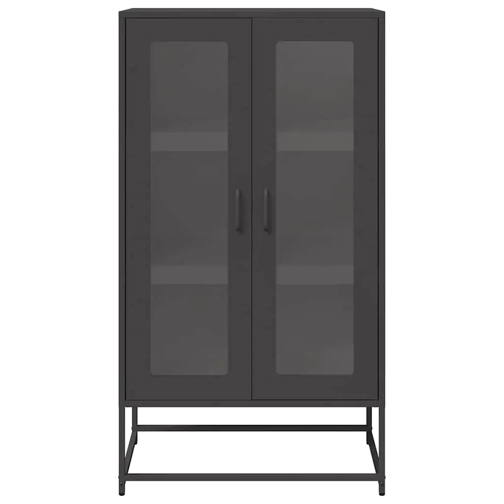 Highboard Storage Cabinet Black Sideboard Buffet Dining Room Furniture Steel