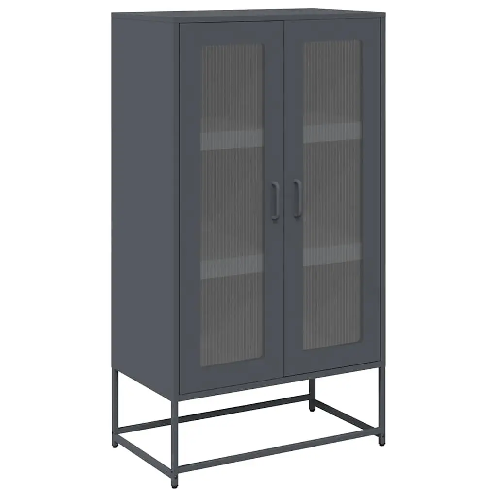 Highboard Storage Cabinet Anthracite Sideboard Steel Buffet Furniture