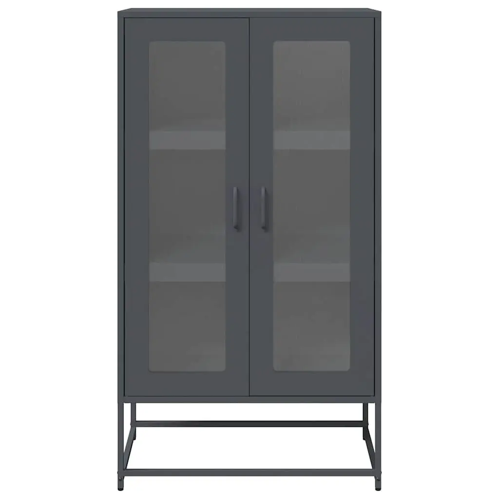 Highboard Storage Cabinet Anthracite Sideboard Steel Buffet Furniture