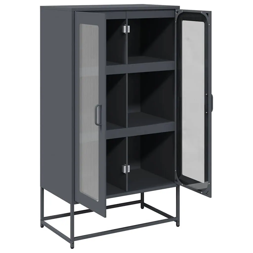 Highboard Storage Cabinet Anthracite Sideboard Steel Buffet Furniture
