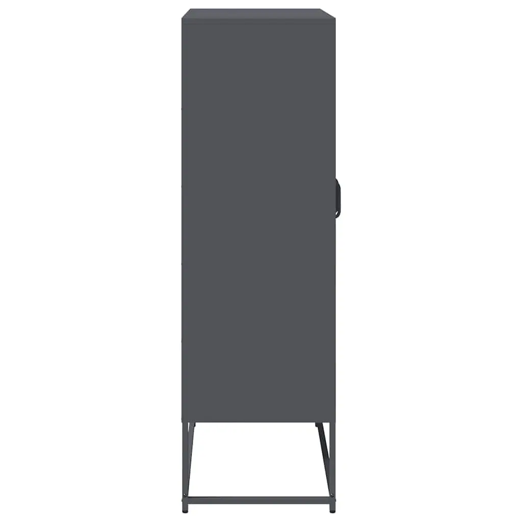 Highboard Storage Cabinet Anthracite Sideboard Steel Buffet Furniture