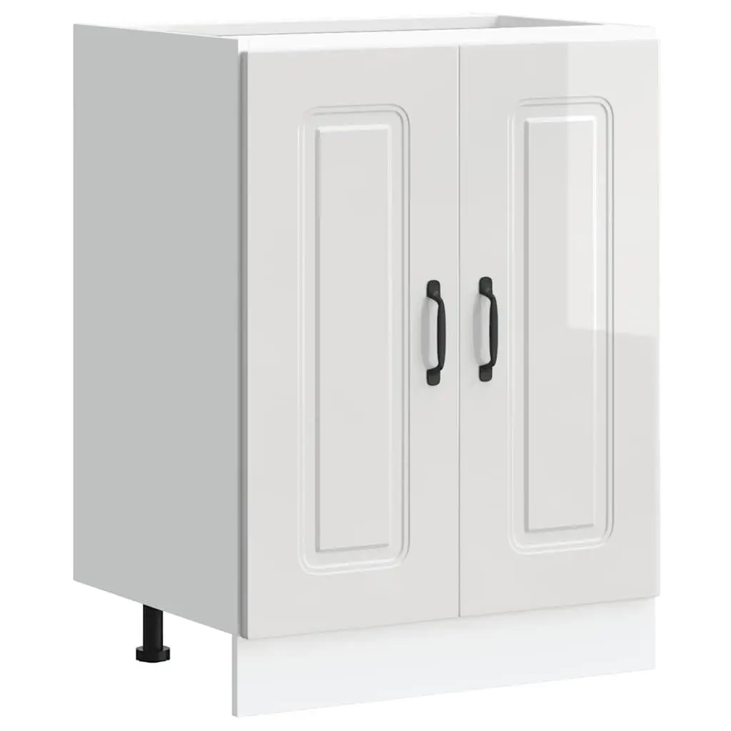White Kitchen Sink Base Cabinet 60x46x81.5cm