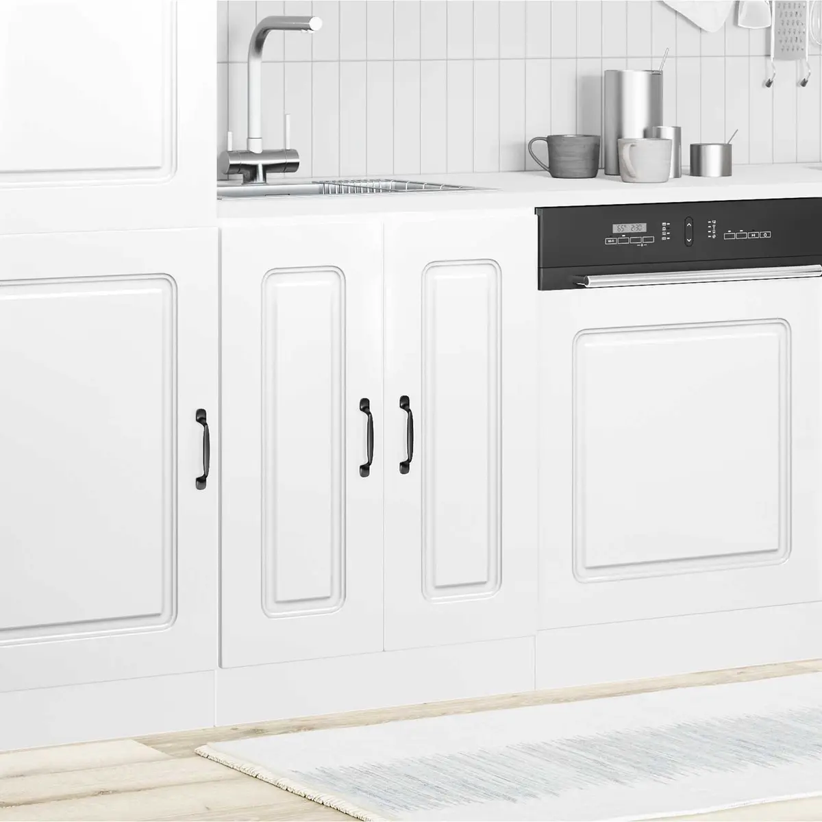 White Kitchen Sink Base Cabinet 60x46x81.5cm