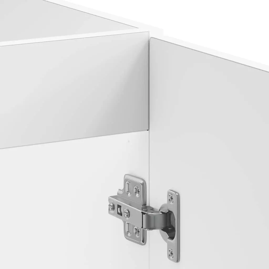 Kitchen Storage Unit Sink Base Cabinet High Gloss White Engineered Wood 80W x 46D x 81.5H cm