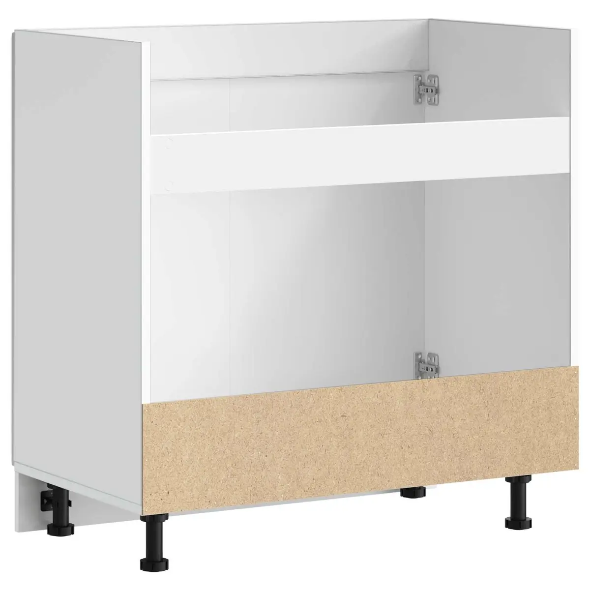 Kitchen Storage Unit Sink Base Cabinet High Gloss White Engineered Wood 80W x 46D x 81.5H cm