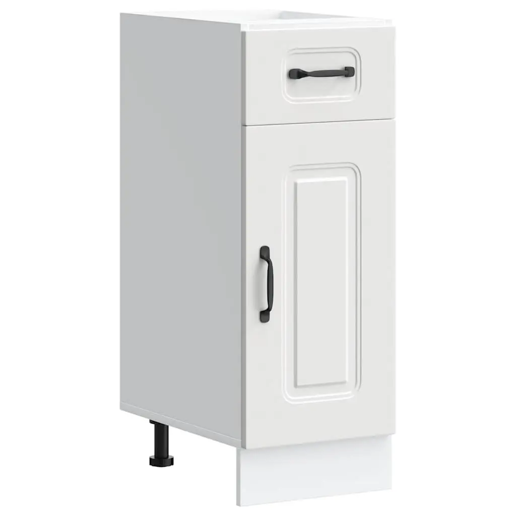 Kitchen Base Cabinet White Engineered Wood Storage Cupboard Adjustable Feet