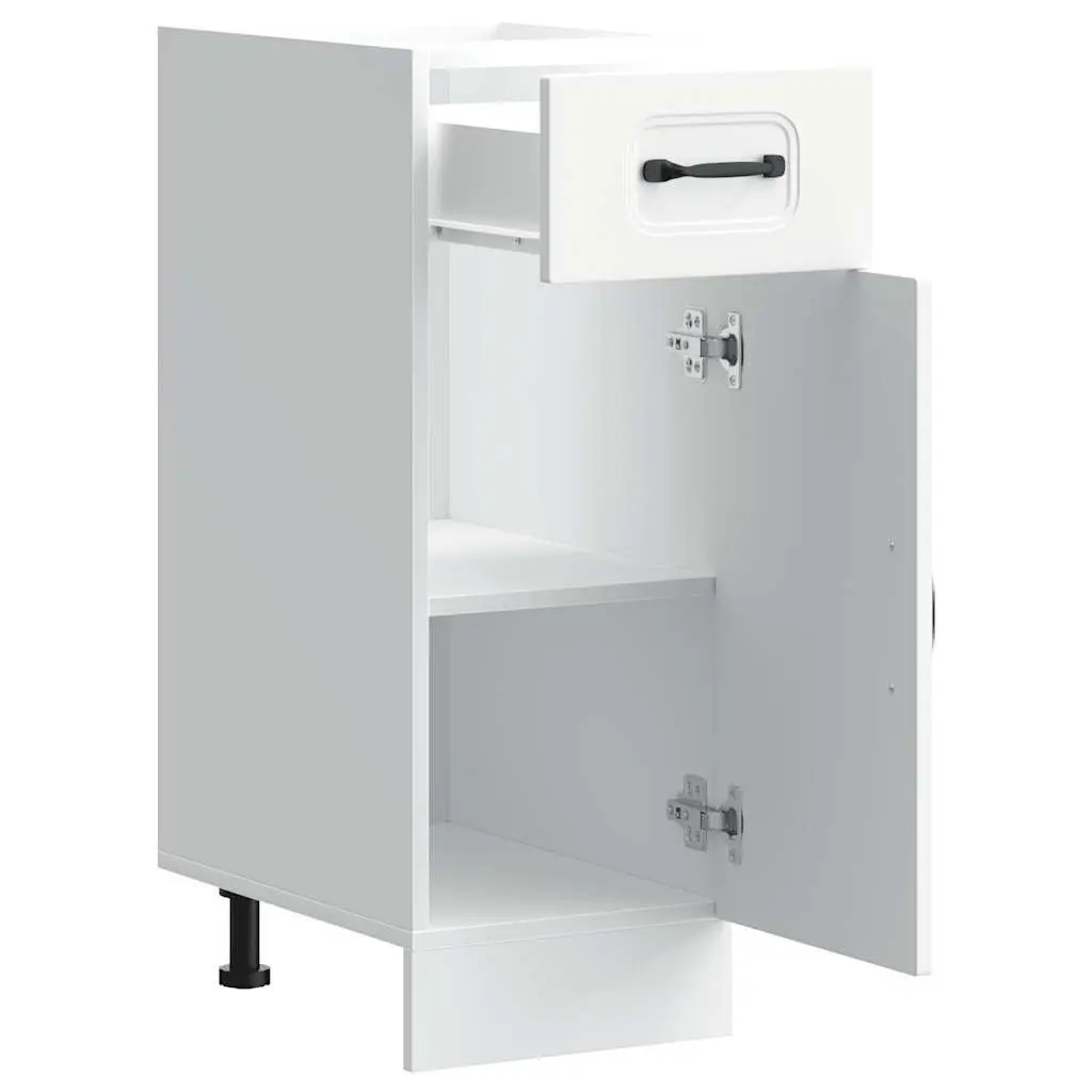 Kitchen Base Cabinet White Engineered Wood Storage Cupboard Adjustable Feet