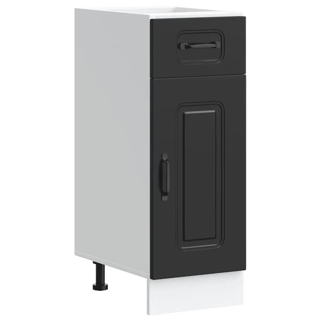 Kitchen Base Cabinet Black Engineered Wood Adjustable Feet Door